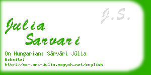 julia sarvari business card